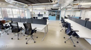 University lecture theatre captured in an EC2XR educational virtual tour.